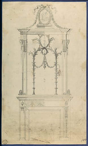 Design for a Chimneypiece with the a Monogram formed of the Initials 'TC', in Chippendale Drawings, Vol. I