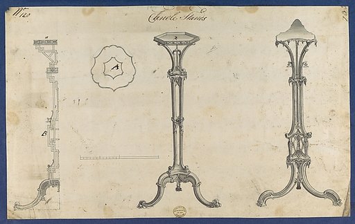 Candle Stands, in Chippendale Drawings, Vol. I