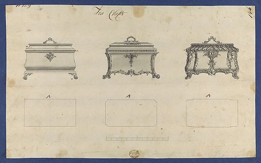 Tea Chests, in Chippendale Drawings, Vol. I