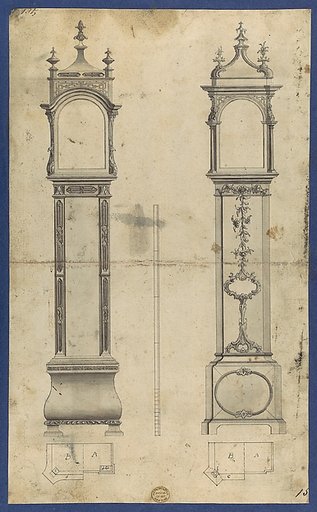 Clock Cases, in Chippendale Drawings, Vol. I