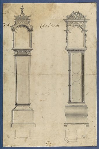 Clock Cases, in Chippendale Drawings, Vol. I
