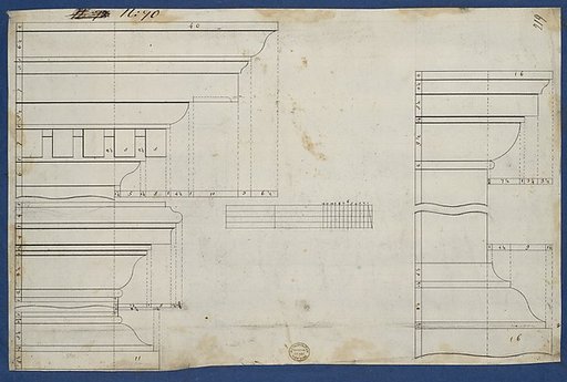 Moldings for Library Bookcase, from Chippendale Drawings, Vol. II