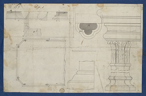 Plan for Library Table with Moldings, from Chippendale Drawings, Vol. II