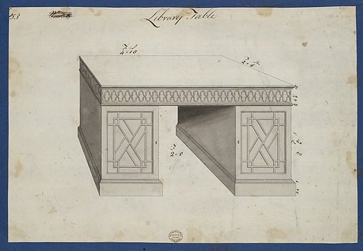 Library Table, from Chippendale Drawings, Vol. II