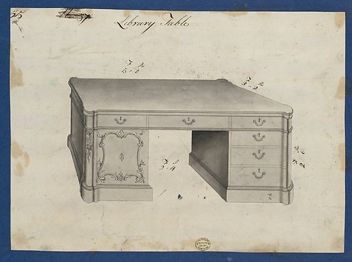 Library Table, from Chippendale Drawings, Vol. II
