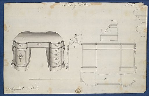 Library Table, from Chippendale Drawings, Vol. II