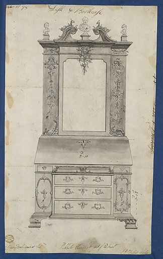 Desk and Bookcase, from Chippendale Drawings, Vol. II