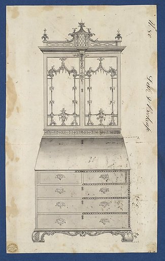 Desk and Bookcase, from Chippendale Drawings, Vol. II