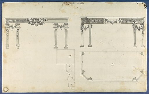 Sideboard Tables, from Chippendale Drawings, Vol. II