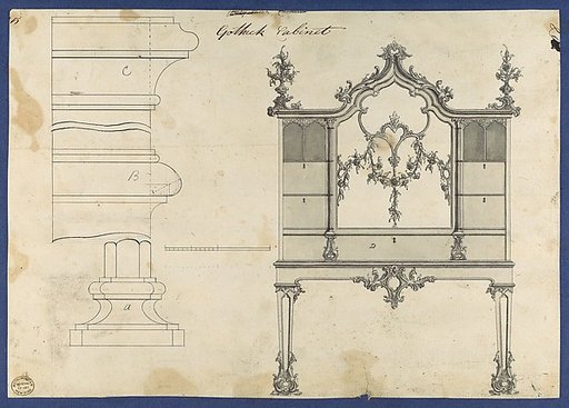 Gothick [Gothic] Cabinet, from Chippendale Drawings, Vol. II