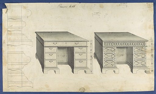 Bureau Tables, from Chippendale Drawings, Vol. II