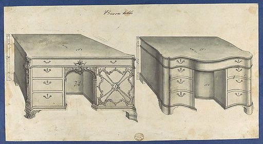 Bureau Tables, from Chippendale Drawings, Vol. II
