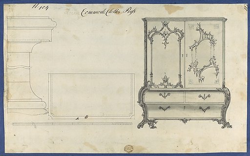 Commode Clothes Press, from Chippendale Drawings, Vol. II
