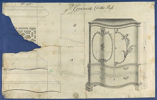 Commode Clothes Press, from Chippendale Drawings, Vol. II