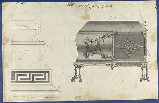 Two Designs for Clothes Chest, from Chippendale Drawings, Vol. II