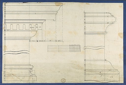 Moldings for Gothic Library Bookcase, from Chippendale Drawings, Vol. II