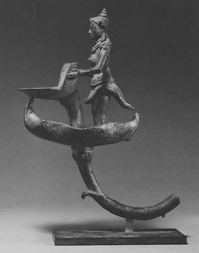 Standing Kinnari Holding an Oil Receptacle