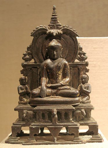 Miniature Shrine with the Enthroned Buddha
