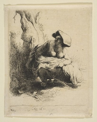 A Woman Making Water