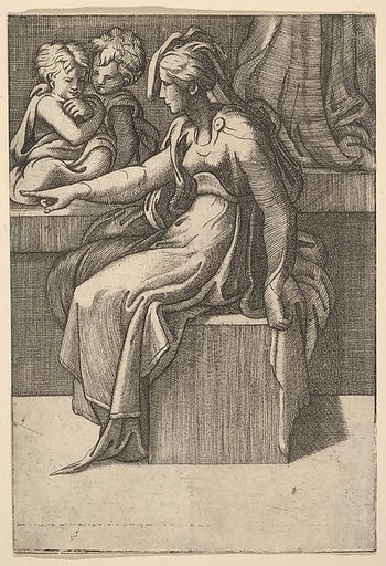 Seated Woman with two Children