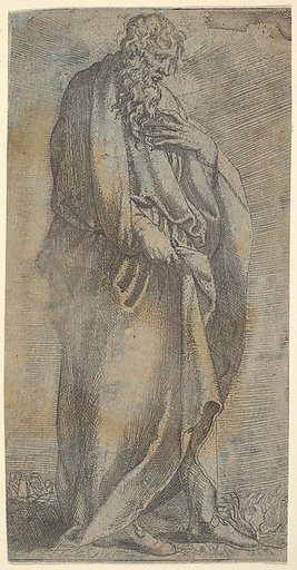 Heavily draped male Figure