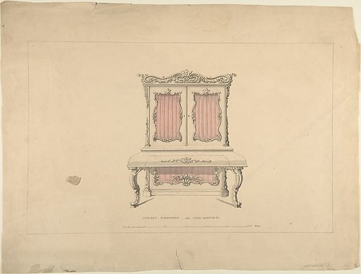 Design for Cabinet Pianoforte, Louis Quatorze Style