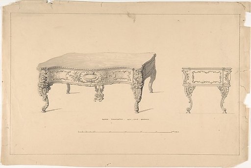 Design for Square Pianoforte, Louis Quatorze Style