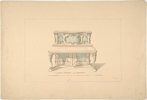 Design for Piccolo Pianoforte, Louis Quatorze Style