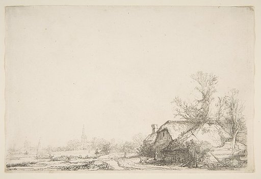 Cottage Beside a Canal with a View of Ouderkerk (counterproof)