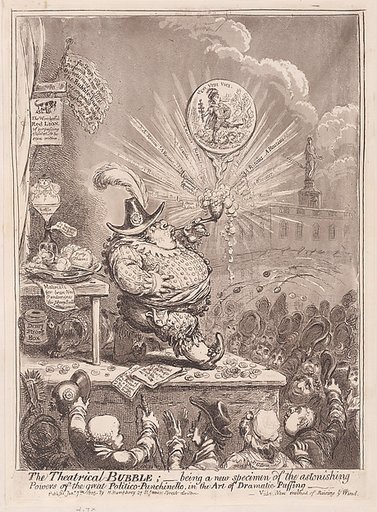 The Theatrical Bubble; being a new Specimen of the Astonishing Powers of the Great Politiico-Punchinello in the Art of Dramatic Puffing