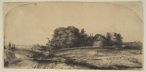 Cottages and a Hay Barn on the Diemerdijk with a Flock of Sheep