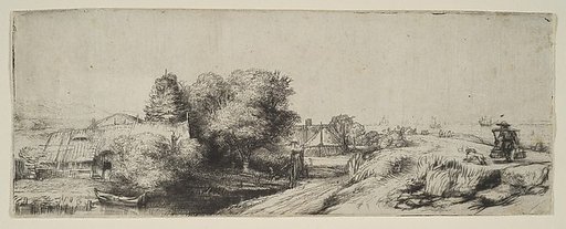 View of the Diemerdijk with a Milkman and Cottages ('Het Melkboertje')