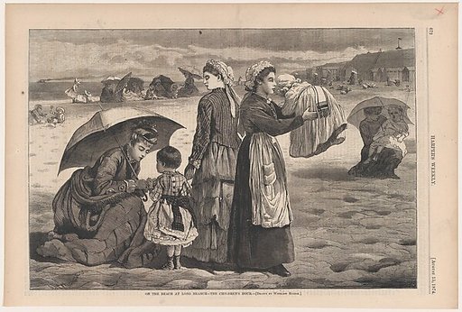 On the Beach at Long Branch – The Children's Hour (from "Harper's Weekly," Vol. XVIII)
