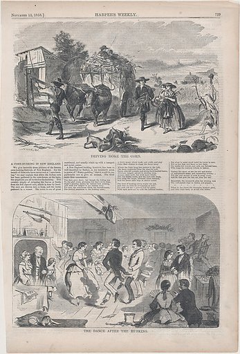 Driving Home the Corn and Dance after the Husking (from "Harper's Weekly," Vol. II)