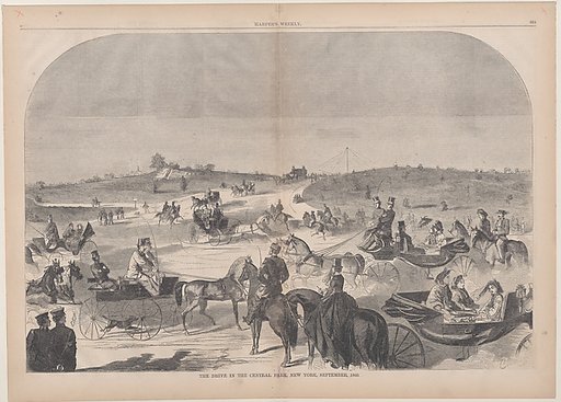 The Drive in Central Park, New York (from "Harper's Weekly," Vol. IV)