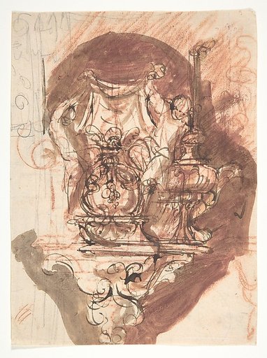 Design for a sepulchral monument (recto); Design for a sepulchral monument (verso)