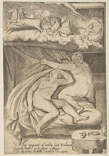 Venus and Mars discovered by Apollo, from "The Loves of the Gods"