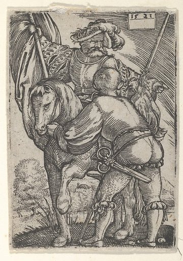 Riding Standard Bearer and a Foot Soldier