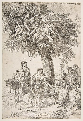 The Holy Family on their flight into Egypt