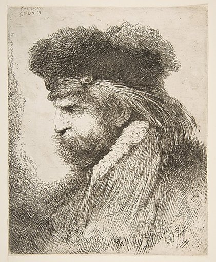 Head of an old man facing left, from "Large Oriental Heads"