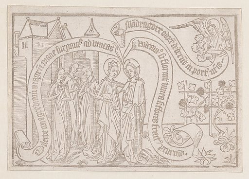 Come My Beloved, Let Us Go Forth Into the Field, illustration from a Canticum Canticorum blockbook, 2nd edition