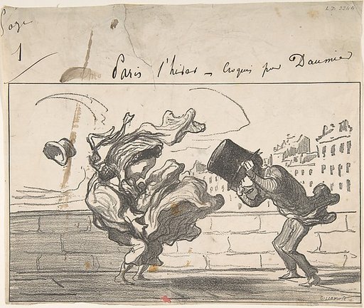 Un Coup de Vent non Prédit par Mathieu (de la Drôme), plate 1 from "Croquis d'Hiver"