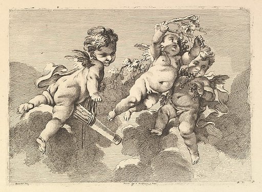 Three Children in Clouds