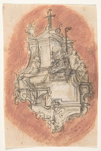 Design for a sepulchral monument (recto); Design for a sepulchral monument (verso)