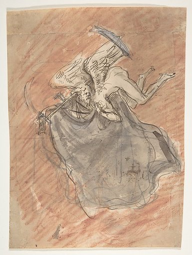Design for a sepulchral monument with an allegory of Time (recto); Design for a sepulchral monument (verso)