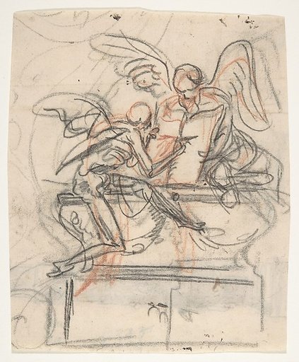 Design for a sepulchral monument with an allegory of Time (recto); Design for a column (verso)