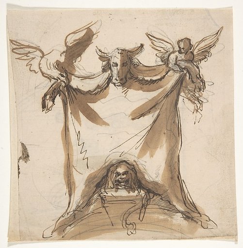 Design for a monument (recto); Architectural sketches (verso)