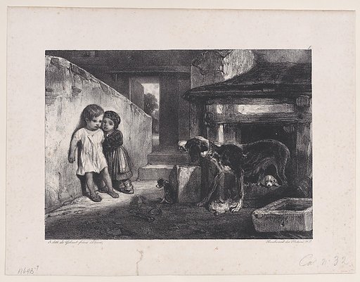 Children Frightened by Snarling Dog, from "Hunting Scenes"