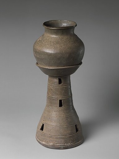 Jar and tall perforated stand