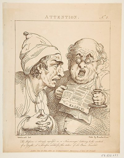 Attention (Le Brun Travested, or Caricatures of the Passions)